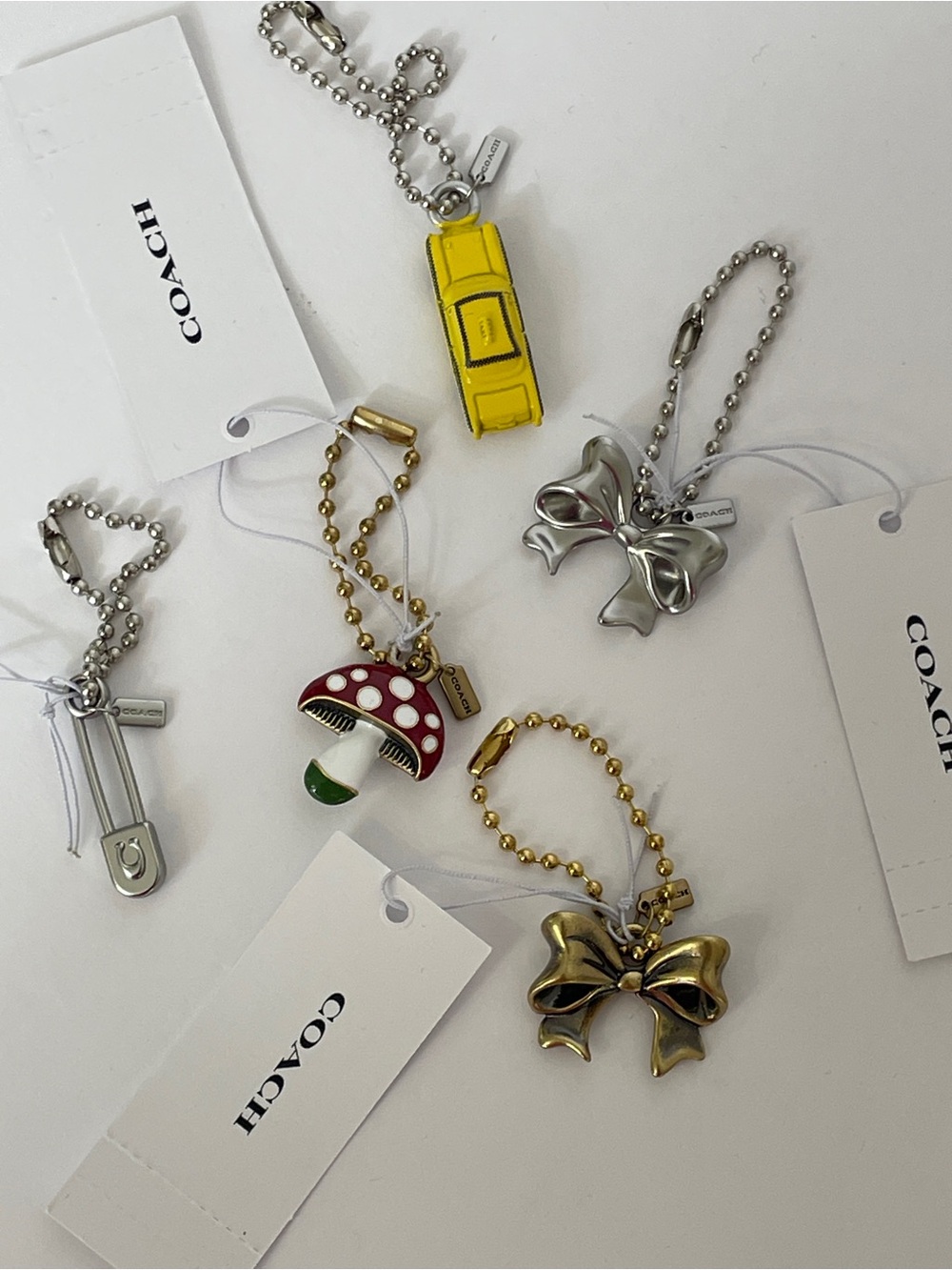 NWOT Coach New York Exclusive Signature C Safety Pin Charm - Picture 5 of 5